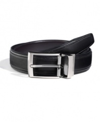Polish off your office wardrobe with the reversible versatility of this leather belt from Geoffrey Beene
