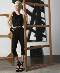 A hot alternative to a dress, this doo.ri for Impulse jumpsuit makes a chic statement when paired with mega-platforms!