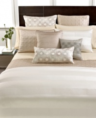 Make a reservation to unwind with Hotel Collection. This Woven Cord decorative pillow adds a distinct layer of elegance to your bed with banded & beaded accents. Zipper closure.