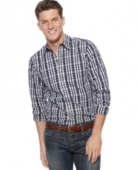 Pair plaid with anything. This slim-fit shirt from Club Room keeps you stylish in any situation.