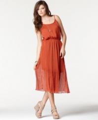 In a sweet polka dot print, this sheer chiffon Bar III midi dress evokes a vintage vibe that's perfect for a day date!