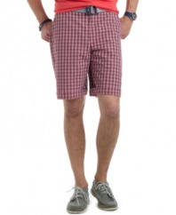 With a cool prepster vibe, these plaid shorts from Izod are ready to take your weekend by storm.