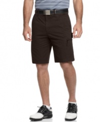 Keep your cool cruising the green in these comfortable twill shorts from Greg Norman for Tasso Elba.