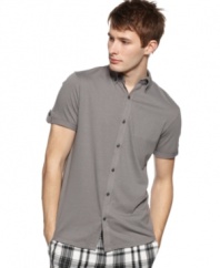 This short-sleeved shirt from Kenneth Cole Reaction is long on style.