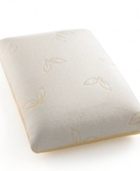 Offering customized comfort with duel support, this Ideal pillow from Sealy Crown Jewel Bedding features memory foam to relieve pressure and latex that provides springy loft for enhanced support. Ventilation holes increase airflow for a more comfortable night's rest. The traditional shape makes this pillow ideal for all sleep positions.