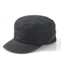 Top off your look with the sleek military styling of this American Rag cap.