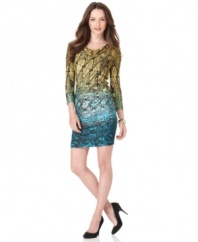 A colorful snakeskin print makes Nine West's dress pop! Pair with your highest heels for your next party or a night out on the town.