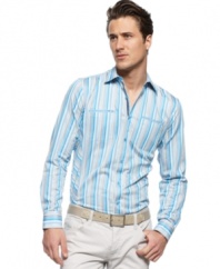 Get vertical. These slimming stripes look great on this shirt from INC International Concepts.