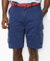 Constructed from durable cotton chino in a timeworn wash, the classic-fitting Gellar cargo short exudes preppy heritage with signature details and plenty of pockets.