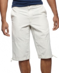 Take a break from bulky cargo shorts and get hip to the flat-front styling of these Alfani shorts.