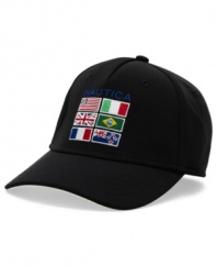 Hats off to International style this summer with this flag embroidered baseball cap from Nautica.