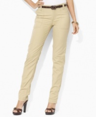 Rendered in sturdy cotton twill, Lauren by Ralph Lauren's pants are cut in a relaxed fit for all-day comfort and style.