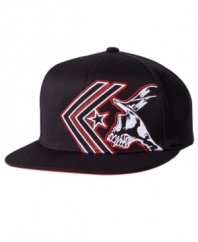 This graphic hat from Metal Mulisha turns up the volume on your street style.
