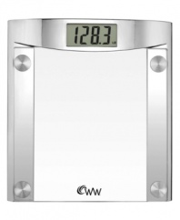 Tip the scales in your favor! This smooth and sleek digital scale from Weight Waters adds a contemporary touch to any bath decor and delivers accurate weight readings to help you live a healthier life.