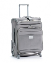 Constructed from tough ballistic nylon, this all-business suiter stands up against travel's biggest obstacles, keeping your wardrobe necessities wrinkle-free and always in top-notch condition. The ultra-light frame and expandable main compartment let you pack more and still glide effortlessly on the long-lasting ball-bearing wheels. Limited lifetime warranty.