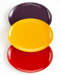 Just plain fun. The Color Cafe oval platter from Waechtersbach is a brilliant addition to everyday meals and, in a range of irresistible candy colors, a dream to mix and match.