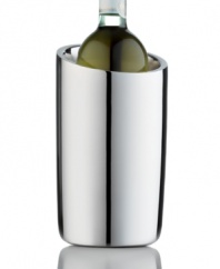 Ensure bottles of rose and white wine are at their best with this sleek wine chiller, featuring mirror-polished stainless steel for a look of timeless glamor. A great gift, from Hotel Collection.