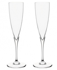 Fittingly named for the world's finest champagne maker, the Dom Perignon toasting flutes from Baccarat are the ultimate way to enjoy the bubbly. A truly exceptional way to commemorate your big day and all the anniversaries yet to come.