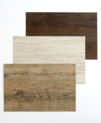 Go with the grain. Chilewich introduces beautiful faux bois placemats made of durable vinyl but with the look of natural birch, walnut and driftwood. (Clearance)