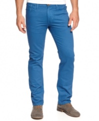 Try a new riff on your favorite old blues with these boldly colored jeans from Ring of Fire.