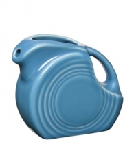 Pour it on. Enjoy the chip-resistant durability and cool Art Deco design that made Fiesta dinnerware famous with the mini disk pitcher, a perfect size for gravy or maple syrup. With more than a dozen colors to choose from so you can customize your table.