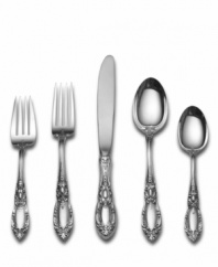 Inspiration for this ornate sterling flatware pattern by Towle comes from the shields carried by knights and so it is named for the most famous crusader of all, Richard, the Lion Hearted. An extraordinary set for your most important occasions.