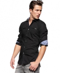 Inject some modern style into your casual wardrobe with this slim-fit shirt from INC International Concepts.