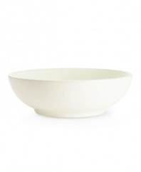 Full of possibilities, this ultra-versatile cereal bowl from Noritake's collection of Colorwave white dinnerware is crafted of hardy stoneware with a half glossy, half matte finish in pure white. Mix and match with square shapes or any of the other Colorwave shades.