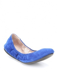 Your favorite flexible ballet flats are punched up in boldly colored suede in this VINCE CAMUTO design.