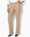 Plus size fashion that channels sophisticated elegance. These pants from Lauren by Ralph Lauren's collection of plus size clothes feature a classic silhouette with a hint of stretch and a sleek straight leg. (Clearance)
