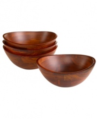 Incorporate the natural richness of cherry wood into any table setting with these Lipper International bowls. Perfect for salad or pasta!