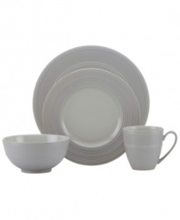 Elegance comes easy with kate spade's Nantucket-inspired Fair Harbor place settings. Durable stoneware in an oyster-gray hue is half glazed, half matte and totally timeless.