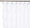 Carnation Home Fashions Carmen Crushed Voile Fabric Shower Curtain, White