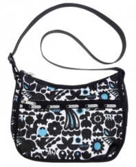 The classic hobo by LeSportsac is available in bold brights or printed with various motifs in a seasonal palette.