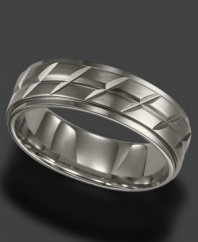 Accessorize with classic comfort. This titanium ring by Triton features a 7 mm band. Sizes 8-15.