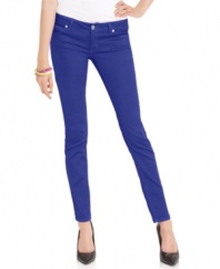Celebrity Pink's jeans mix a skinny fit and saturated color for a cute, on-trend look! Perfect for adding pop to patterned tops!