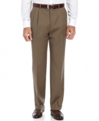 Head into neutral territory. These tan pants from Lauren by Ralph Lauren have quiet confidence.