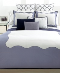 Irresistibly soft 300-thread count cotton rendered in a rich dark lavender hue is subtly accented with matelasse stripes. (Clearance)