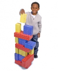 Young construction workers and architects will spend hours with these lightweight yet durable cardboard building blocks. This 40-piece set features three sizes of bricks for constructive imaginative play. Made of premium, extra-thick cardboard for strength, they are easy to assemble and feature a wipe-clean surface. The red blocks hold up to 150 lbs!