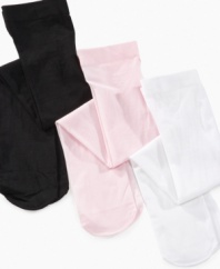 Get a comfortable head start bolstering baby girl's basics with this convenient two-pack of Goldbug tights.