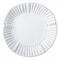Handmade from Venetian terra marrone, or brown clay, this distressed white salad plate brings a note of rustic elegance to your dining table.