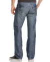 Add the right amount of blue collar ruggedness to any causal look with these slim, washed welder pant jeans from Levi's.