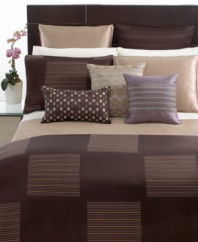 Simply sophisticated. Featuring linear rows of quilting in a lustrous tan hue for a decidedly modern appeal.