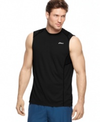 Get back in the game with the top-notch performance capabilities of this sleeveless tee from Asics.