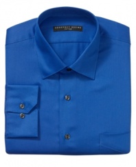 A subtle sheen gives this Geoffrey Beene dress shirt added sophistication.