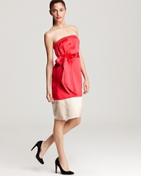 Show off your flirty side in this strapless MARC BY MARC JACOBS color block dress, cinched with a fabric belt and featuring concealed side pockets so must-haves are never far from reach.