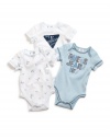 GUESS Kids Boys Three Bodysuits, MULTICOLORED (3/6M)
