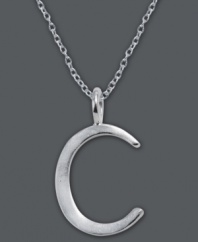 The perfect personalized gift. A polished sterling silver pendant features the letter C with a chic asymmetrical shape. Comes with a matching chain. Approximate length: 18 inches. Approximate drop: 3/4 inch.