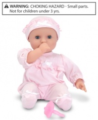 Her precious bundle of joy. She'll love being mom to this adorable baby doll from Melissa and Doug.