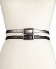 Go romantic or exotic, the choice is yours with this set of can't-live-without skinny belts by Style&co.